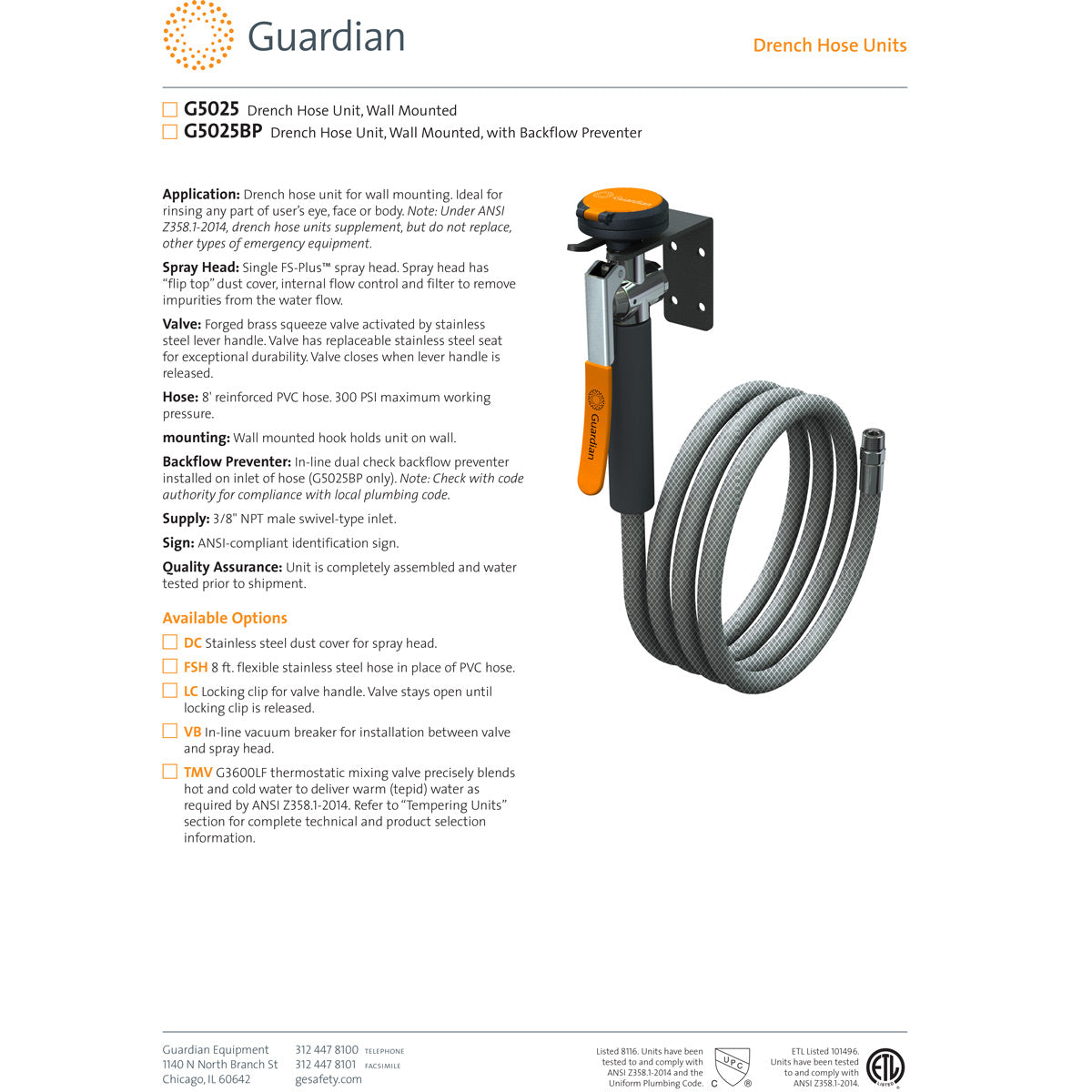 Popular Guardian Eyewash/Drench Hose and Drench Hose Units Overview