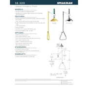 Speakman SE-220 Lifesaver(R) Emergency Deluge Shower, Vertical overhead supply