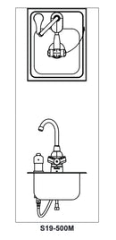 Bradley S19-500M Deck-Mount Swing-Activated Faucet/Eyewash Unit, Mixed Faucet, Right Hand
