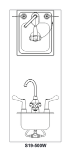 Bradley S19-500W Deck-Mount Swing-Activated Faucet/Eyewash Unit, Wrist Blade Faucet, Right Hand