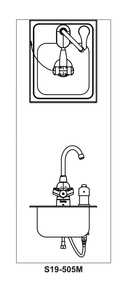 Bradley S19-505M Deck-Mount Swing-Activated Faucet/Eyewash Unit, Mixed Faucet, Left Hand