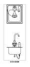 Bradley S19-505M Deck-Mount Swing-Activated Faucet/Eyewash Unit, Mixed Faucet, Left Hand