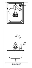 Bradley S19-505T Deck-Mount Swing-Activated Faucet/Eyewash Unit, Tempered Faucet, Left Hand