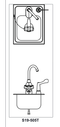 Bradley S19-505T Deck-Mount Swing-Activated Faucet/Eyewash Unit, Tempered Faucet, Left Hand