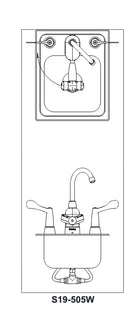 Bradley S19-505W Deck-Mount Swing-Activated Faucet/Eyewash Unit, Wrist Blade Faucet, Left Hand