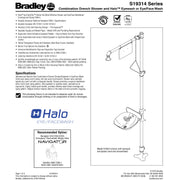 Bradley S19314BF Halo Safety Shower Eye/Face Wash, Barrier Free ADA, SS Bowl