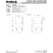 Bradley S1944011BBC Dual Purpose Stationary or Removable Eye/Face Wash