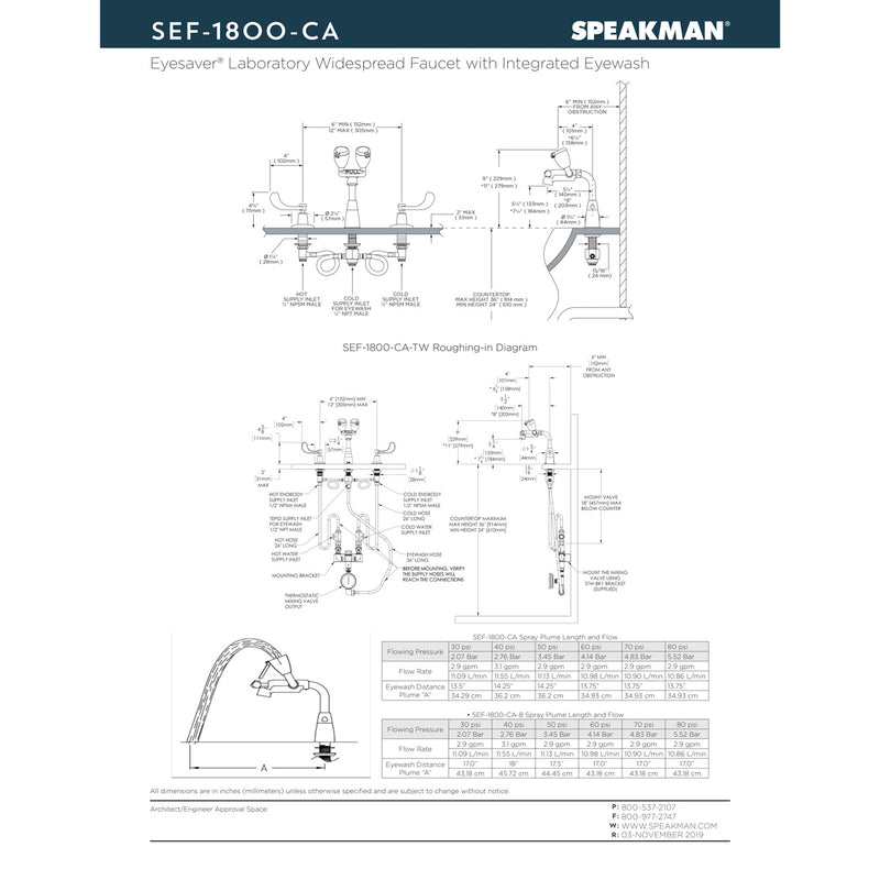 Speakman SEF-1800-CA-8 Faucet Eyewash