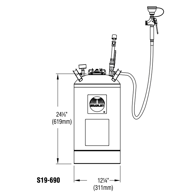 Bradley S19-690 Portable Eyewash And Drench Hose Station 10 Gallon