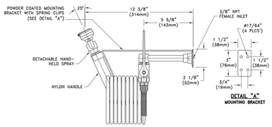 Guardian G5014 Eyewash/Drench Hose Unit, Wall Mounted