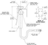 Guardian G5025 Wall Mount Single Head Eyewash Drench Hose Unit