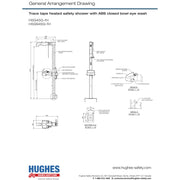 Hughes H5G45G-1H Outdoor Heat Traced (110 Volt) Freeze Protected Combination Safety Shower and Eye/Face Wash