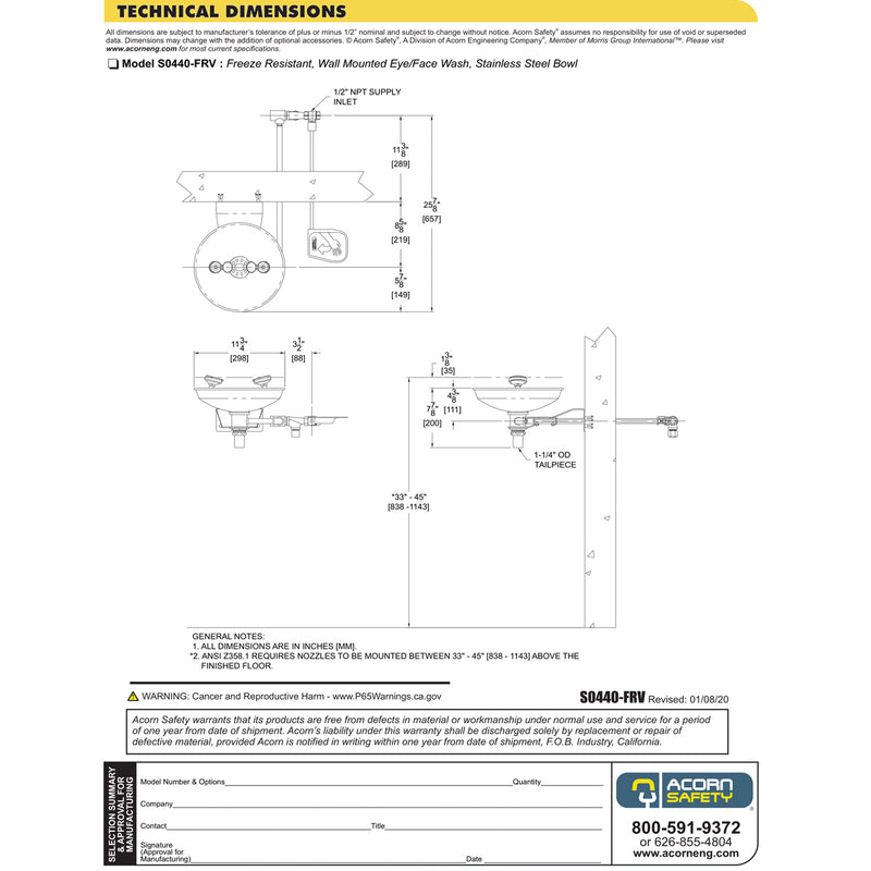 Speakman SE-582 Eyewash Wall Mounted