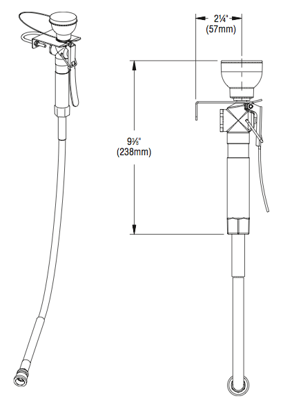 Bradley S19-430A Wall Mount Single Head Eyewash Drench Hose
