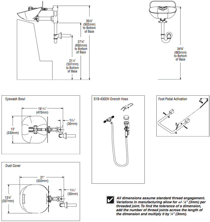 Bradley S19224DC Halo Eyewash Station w/ Stainless Steel Bowl and Dust Cover, Wall Mount