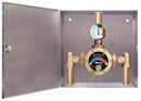 Leonard LF Multiple Drench or Combination Emergency Shower Thermostatic Mixing Valve w/ Recessed Stainless Steel Cabinet Assembly, 3 - 126 GPM - TM-5100-LF